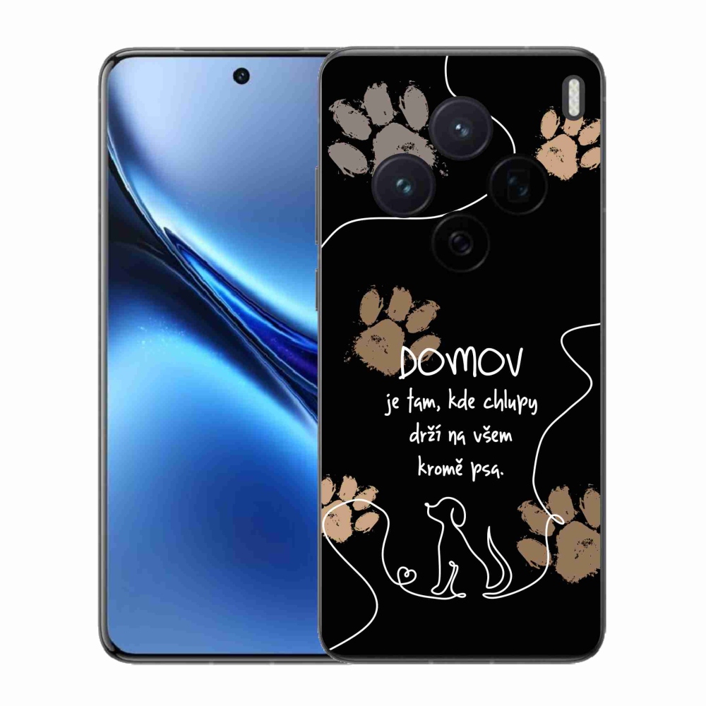 Zselés borító mmCase a Vivo X200 5G készülékhez - kutya motívum fekete háttérrel