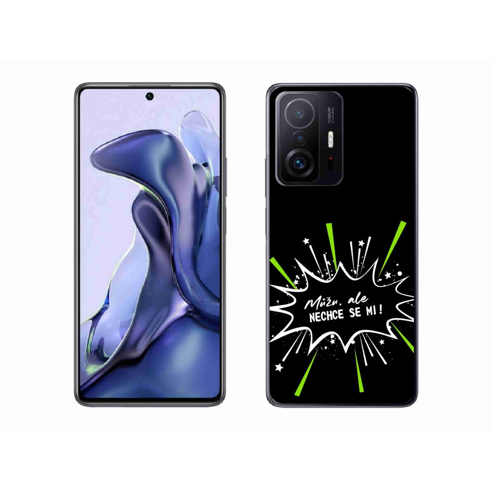 Gél borító mmCase a Xiaomi 11T Pro számára - vicces szöveg 11 fekete háttérrel