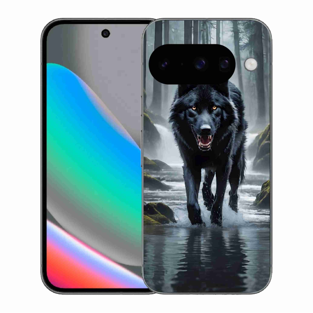 Zselés borítás mmCase a Google Pixel 10 számára - fekete farkas