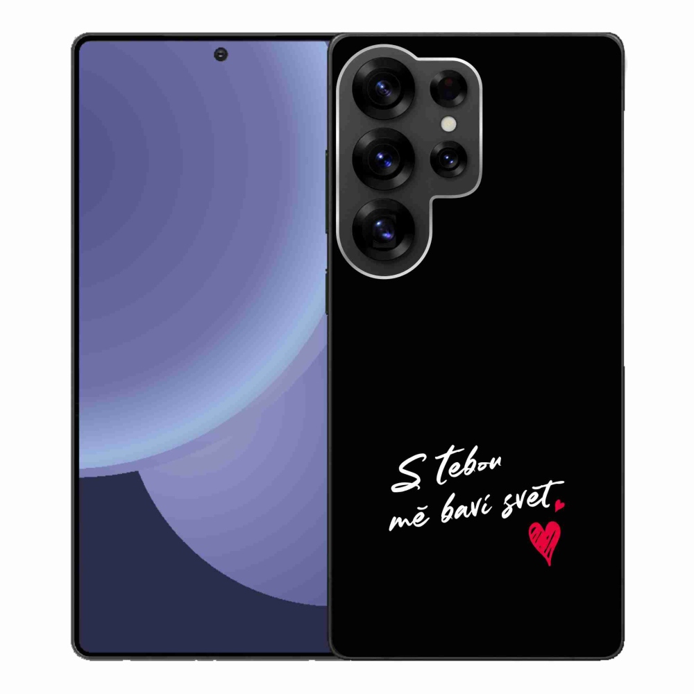 Gél borító mmCase Samsung Galaxy S25 Ultra - szerelmes szöveg 1 fekete háttér