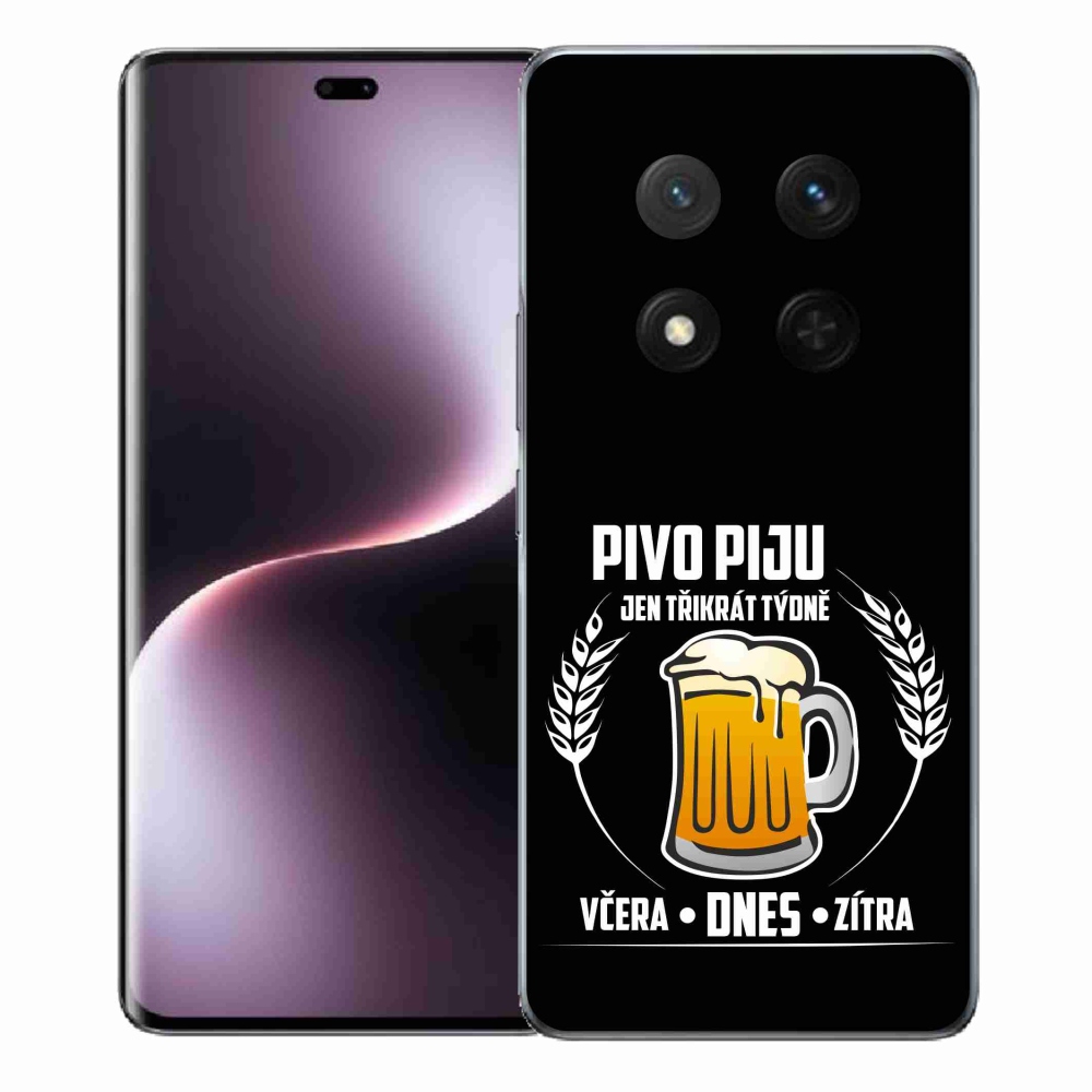 Gél borító mmCase a Honor Magic 7 Lite 5G készülékhez - sör motívum fekete háttérrel