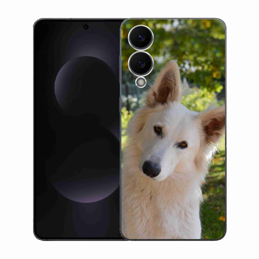 Gél borítás mmCase Samsung Galaxy S25 Edge - Fehér svájci juhász 1