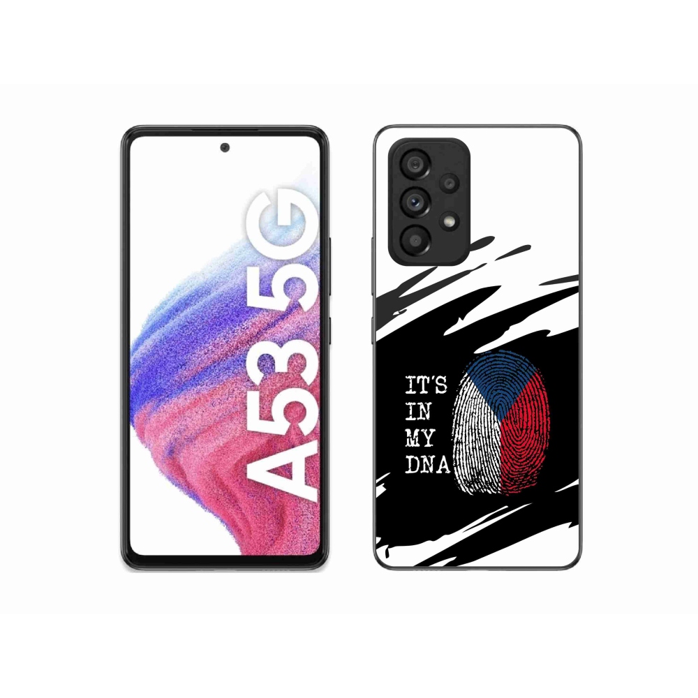 Gél borító mmCase Samsung Galaxy A53 5G - zászlós ujjlenyomat fekete és fehér háttérrel