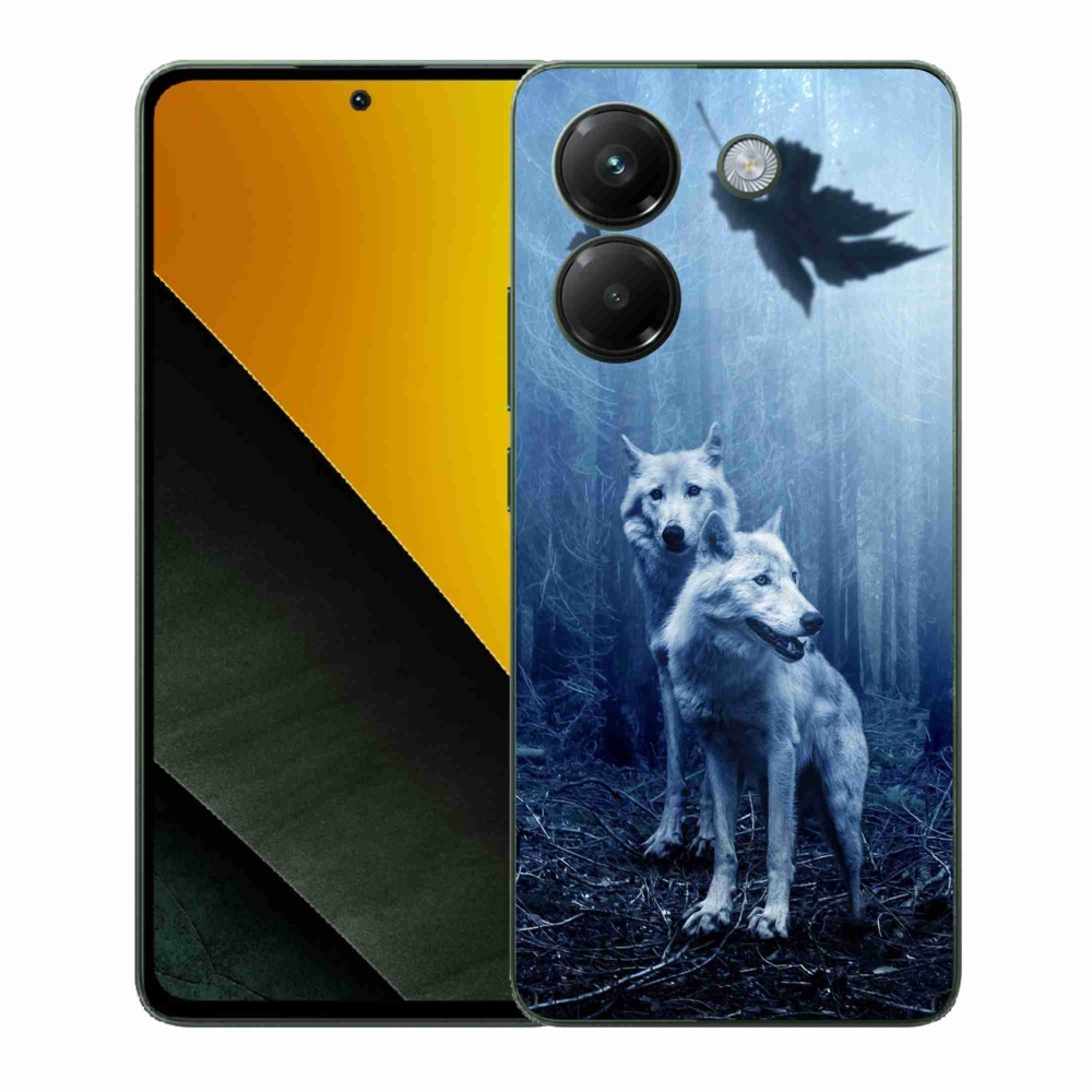 Gél borítás mmCase a Xiaomi Poco M7 Pro 5G számára - farkasok az erdőben