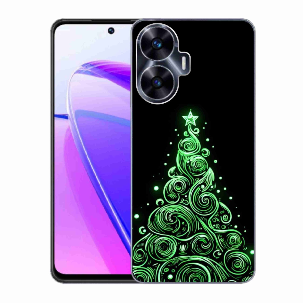 Gél borítás mmCase a Realme C55 készülékhez - neon karácsonyfa 3