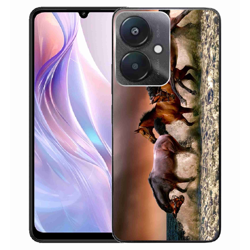 Gél tok mmCase a Xiaomi Redmi 13C 5G számára - lovak 1