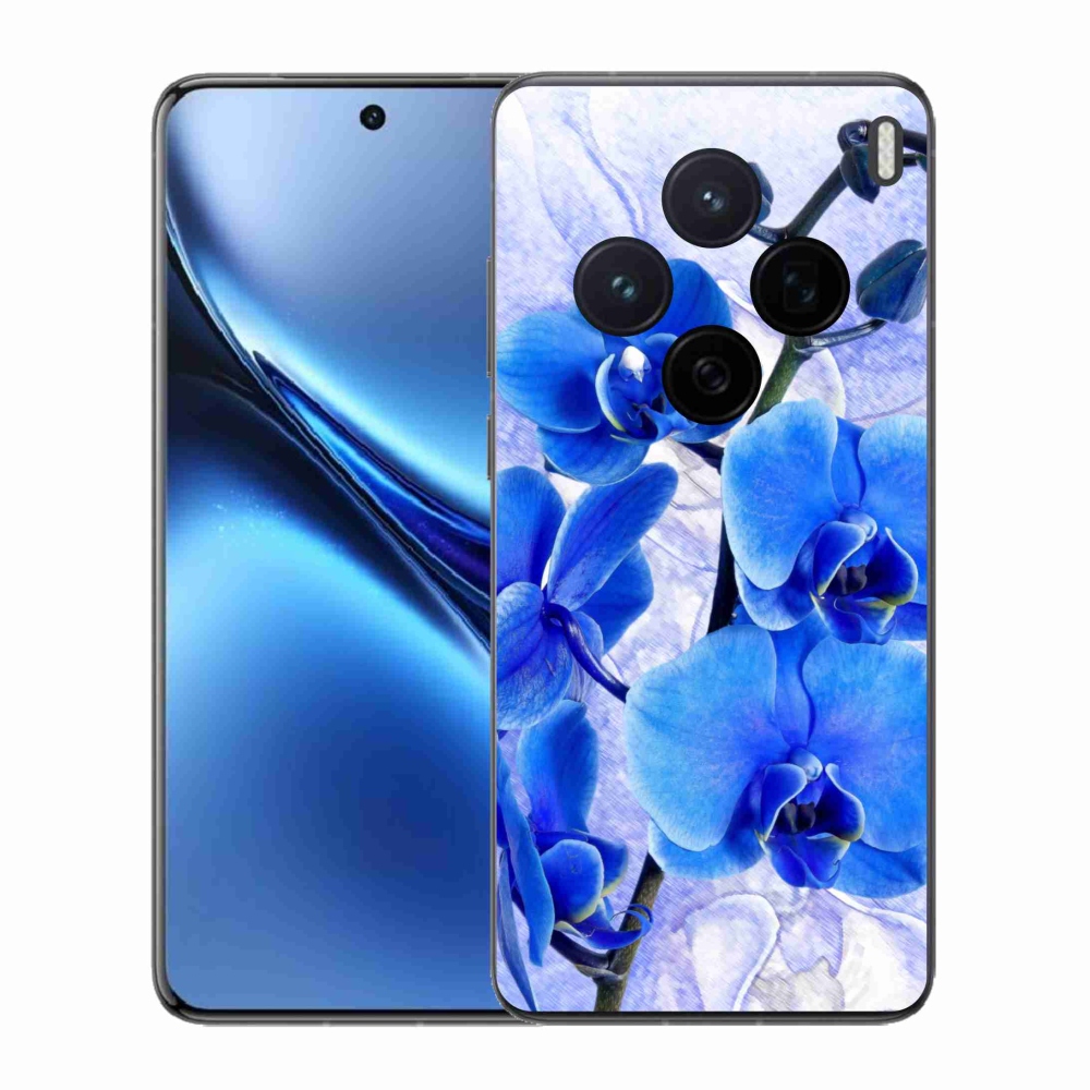 Zselés borítás mmCase Vivo X200 5G - kék virágokhoz