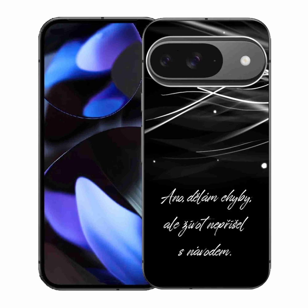 Zselés borítás mmCase a Google Pixel 9/9 Pro készülékhez - idézem fekete háttérrel