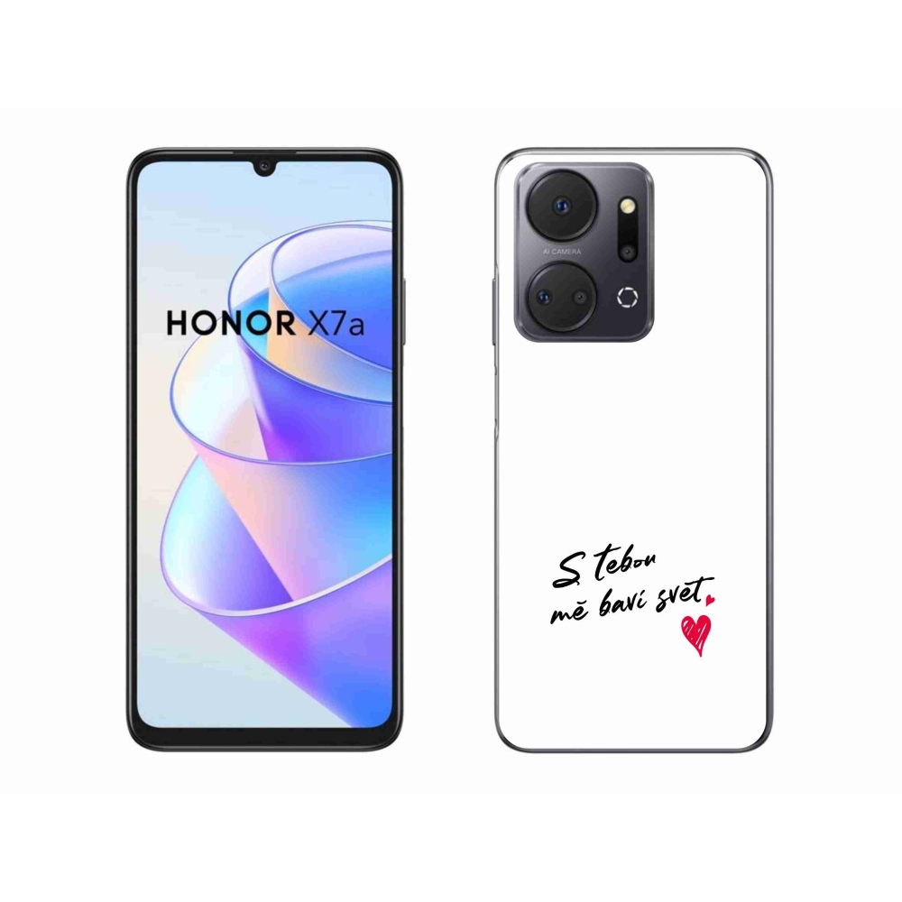 Gél borító mmCase a Honor X7a készülékhez - szerelmes szöveg 1 fehér háttér