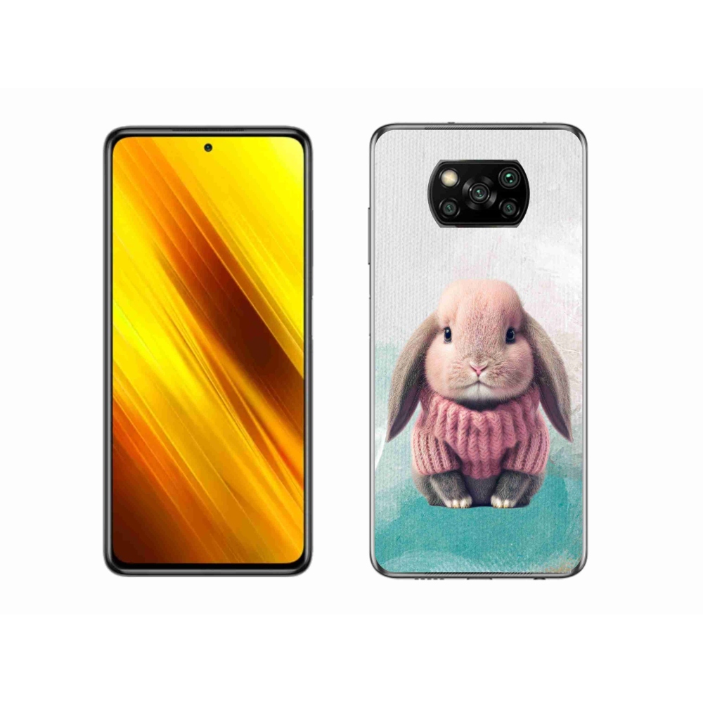 Gél borítás mmCase a Xiaomi Poco X3-hoz - nyúl pulóverben