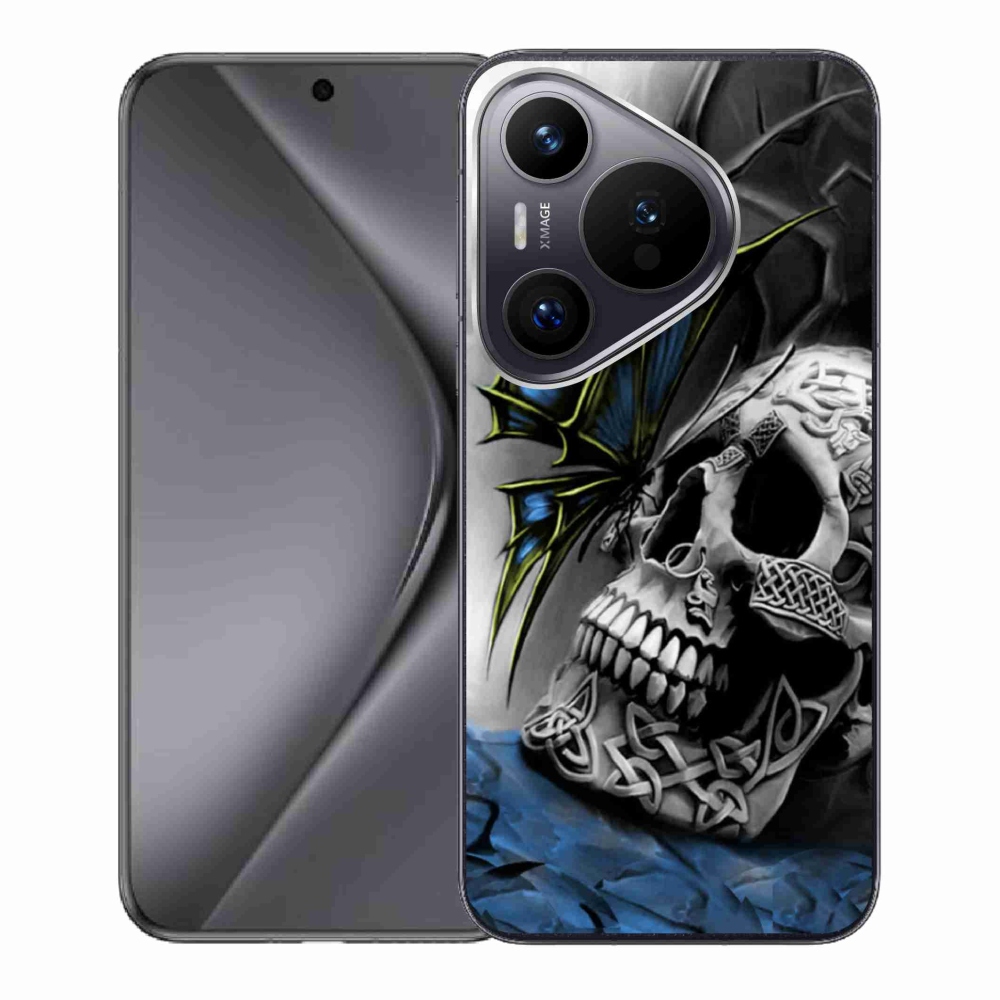 Zselés borítás mmCase a Huawei Pura 70 készülékhez - pillangó és koponya