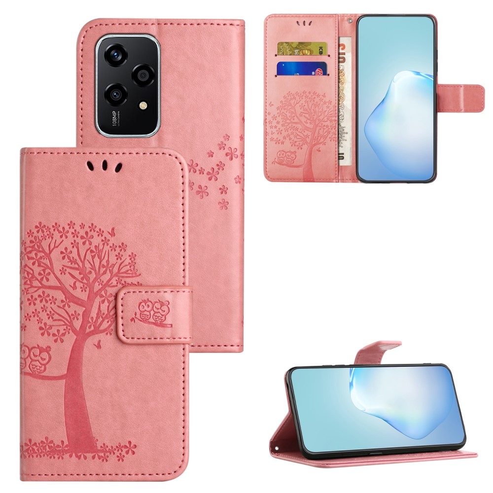 Fa könyvtáska a Honor 200 Lite 5G-hez - rózsaszínű