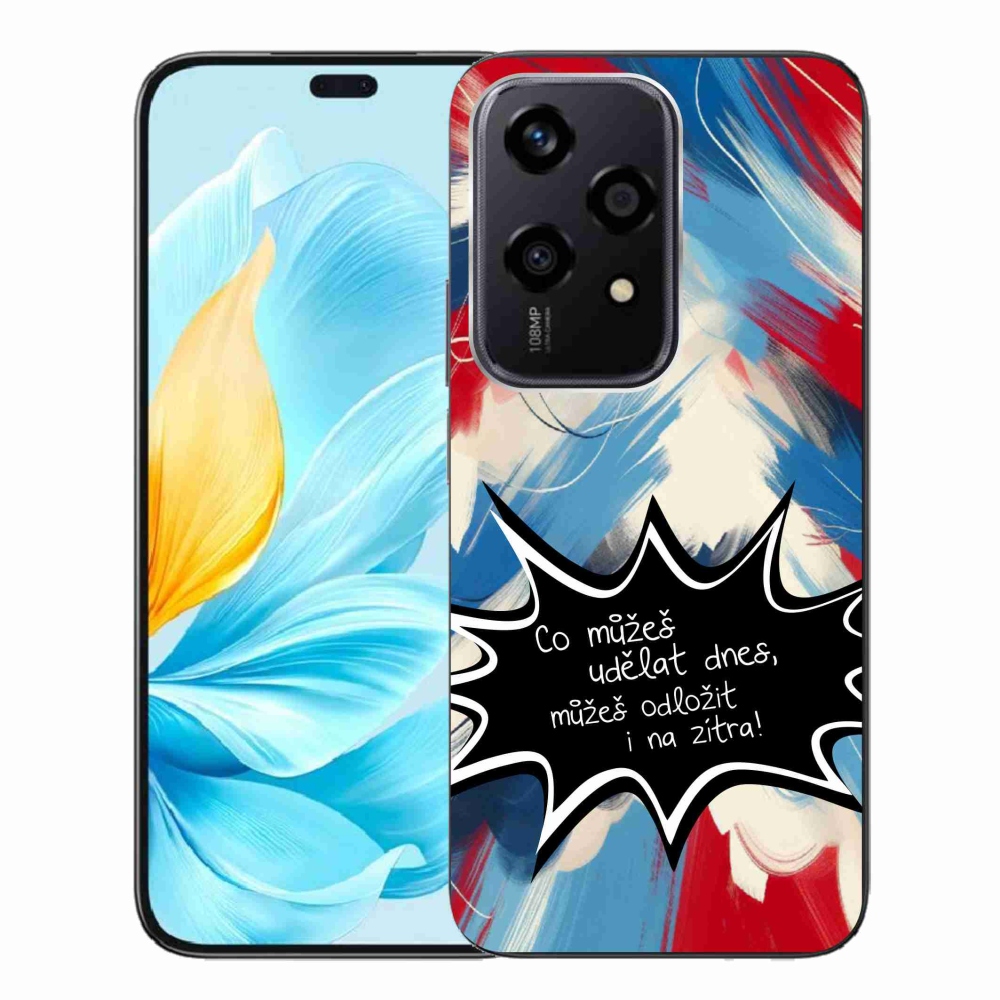 Gél borító mmCase a Honor 200 Lite 5G számára - vicces szöveg 9 fekete háttér