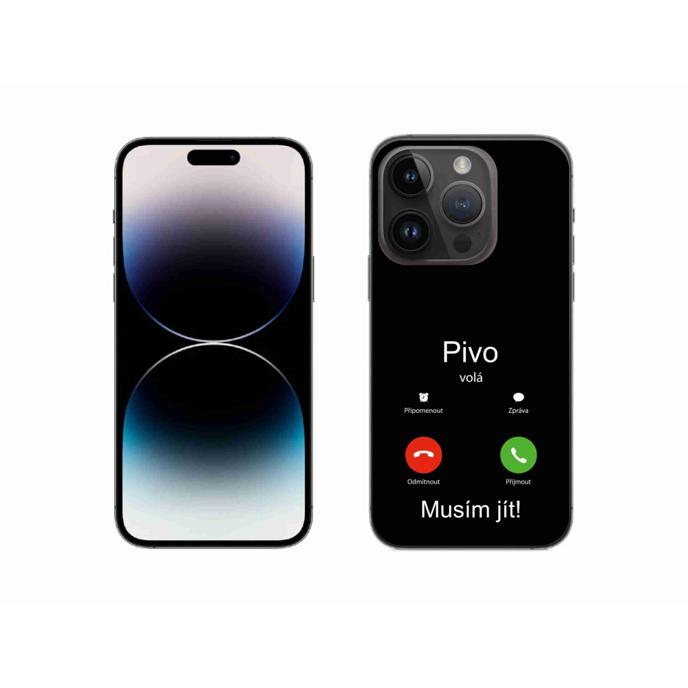 Gél borítás mmCase iPhone 14 Pro 6.1 készülékhez - sör hívások fekete háttérrel