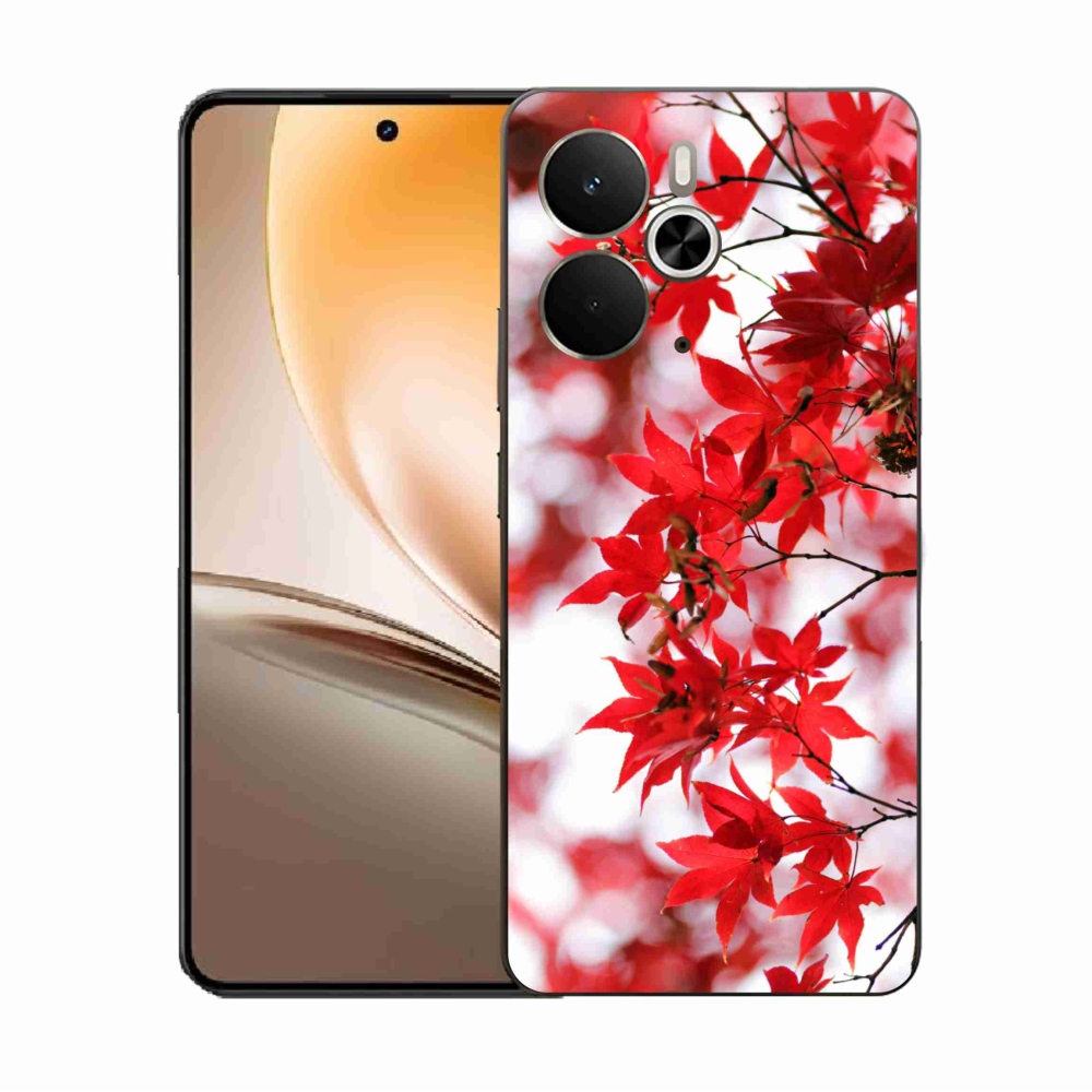 Gél borító mmCase a Realme 14 5G/14T 5G készülékhez - piros levelek