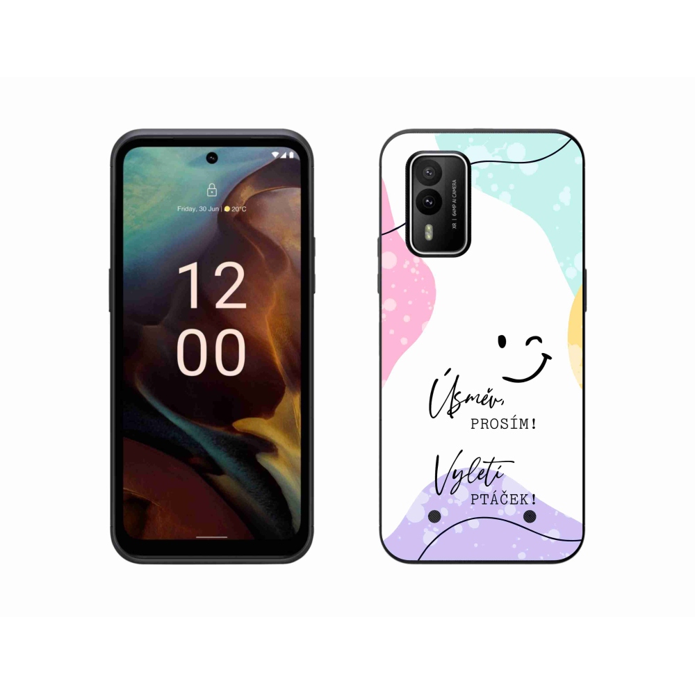 Zselés borító mmCase a Nokia XR21 készülékhez - vicces szöveg 4 fehér háttér