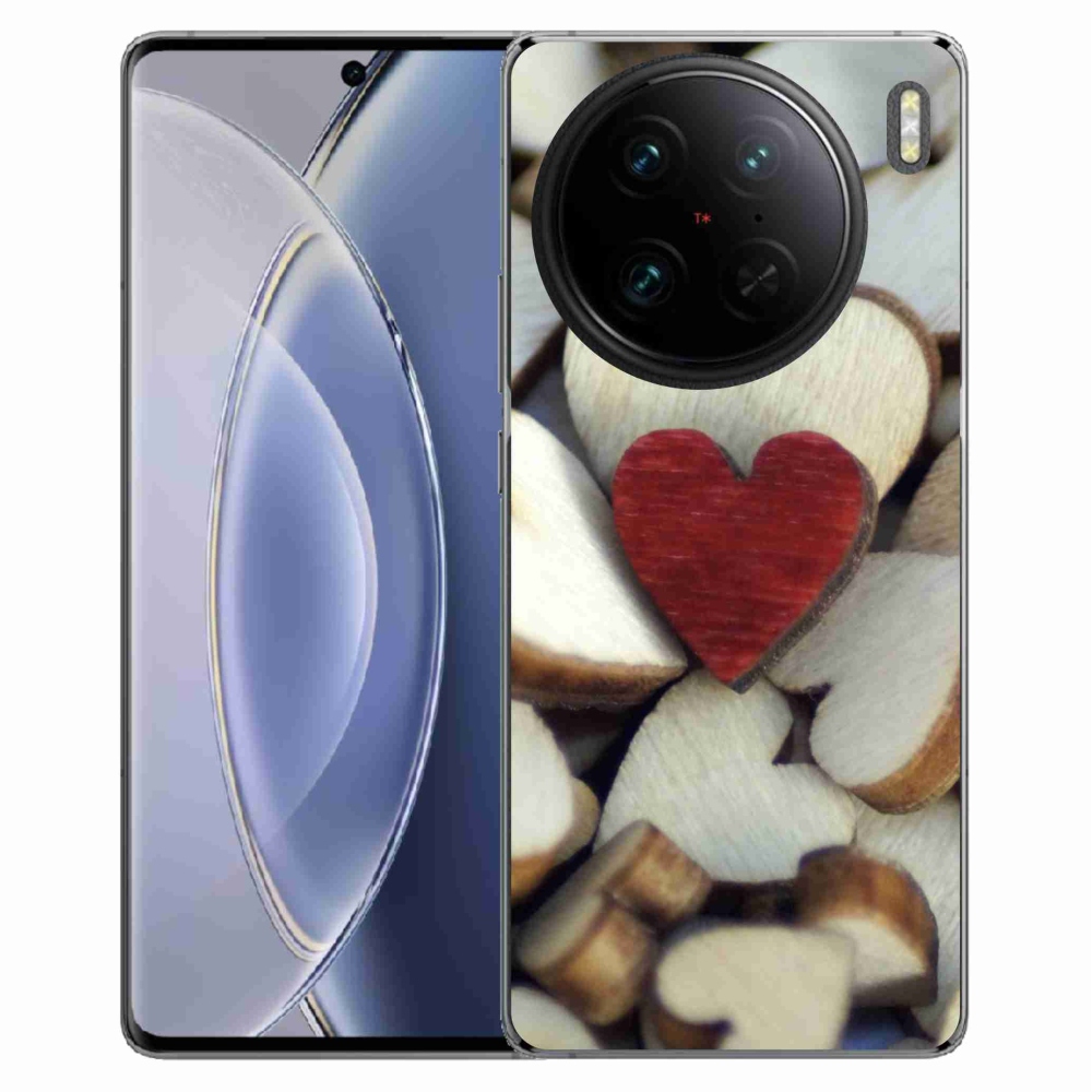 Gél borítás mmCase a Vivo X90 Pro készülékhez - gravírozott piros szív