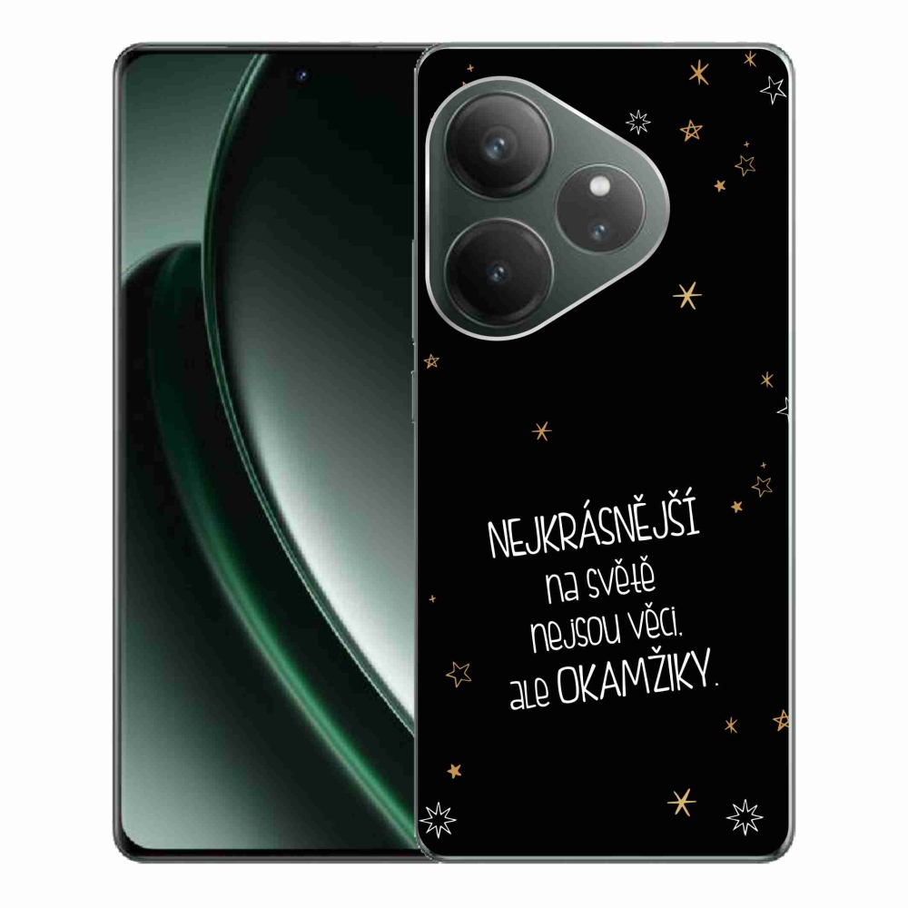 Gél borítás mmCase a Realme GT 6 5G/GT 6T 5G - idézet 4 fekete háttérrel