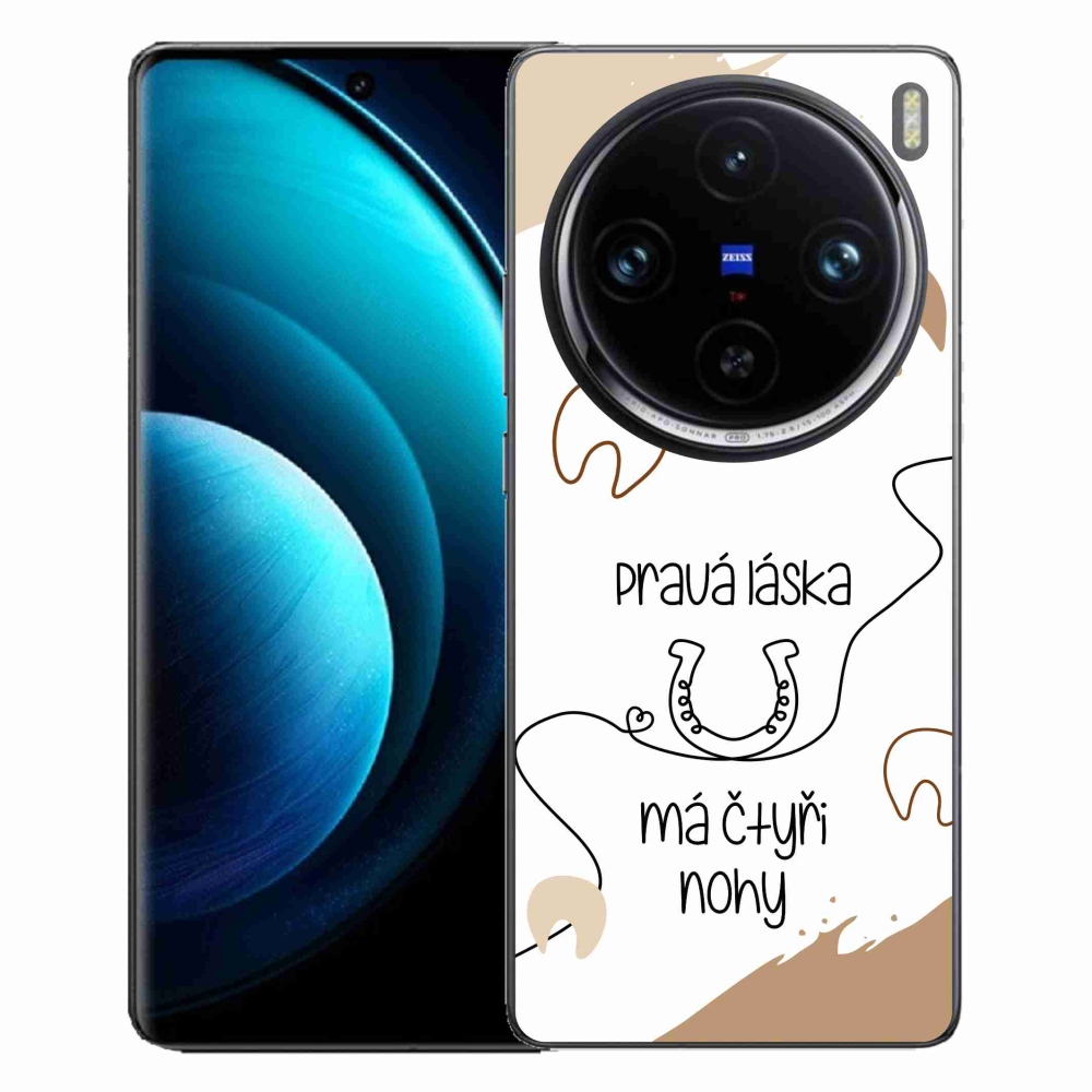 Zselés borító mmCase a Vivo X100 Pro 5G készülékhez - ló motívum fehér háttérrel