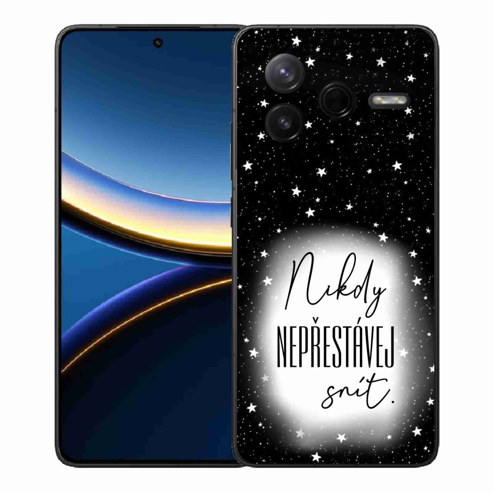 Gél borítás mmCase a Xiaomi Poco F7 Pro számára - idézet 1 fehér és fekete háttérrel