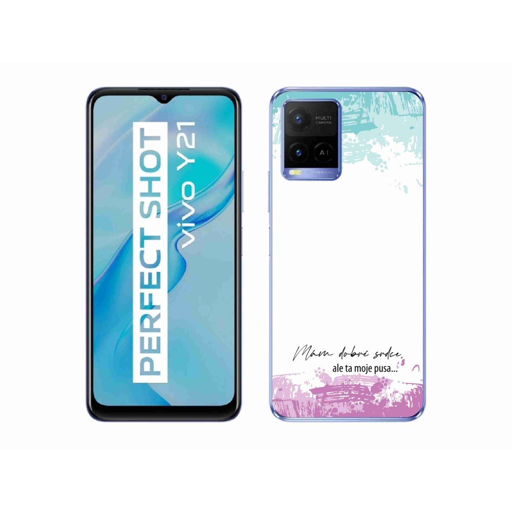 Gél borító mmCase a Vivo Y21/Y21s/Y33s készülékhez - vicces szöveg 3 fehér háttérrel