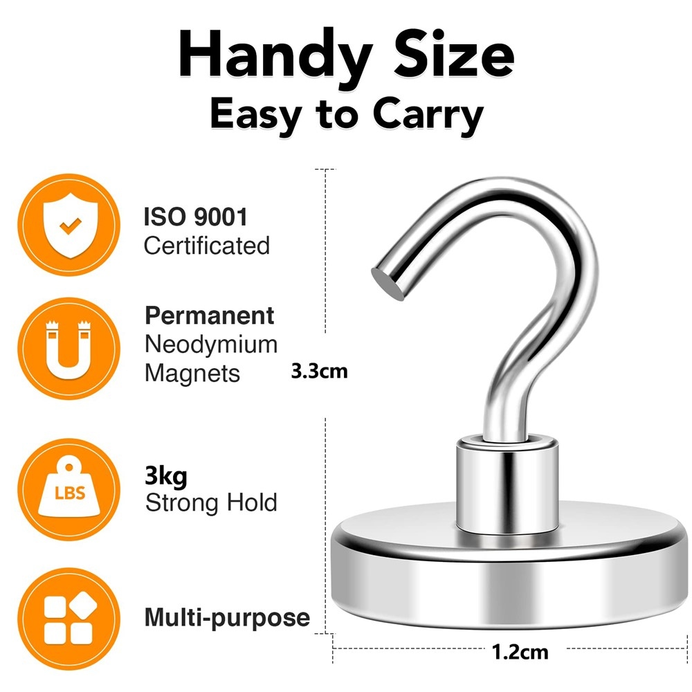 3 kg teherbírású acél mágneses akasztóhorog