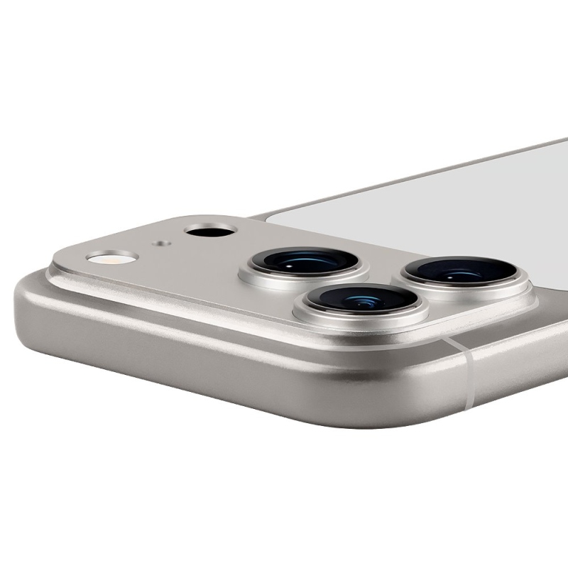 TOK: ME Camera Island lencsevédő az Apple iPhone 17 Pro-hoz, ezüst színben