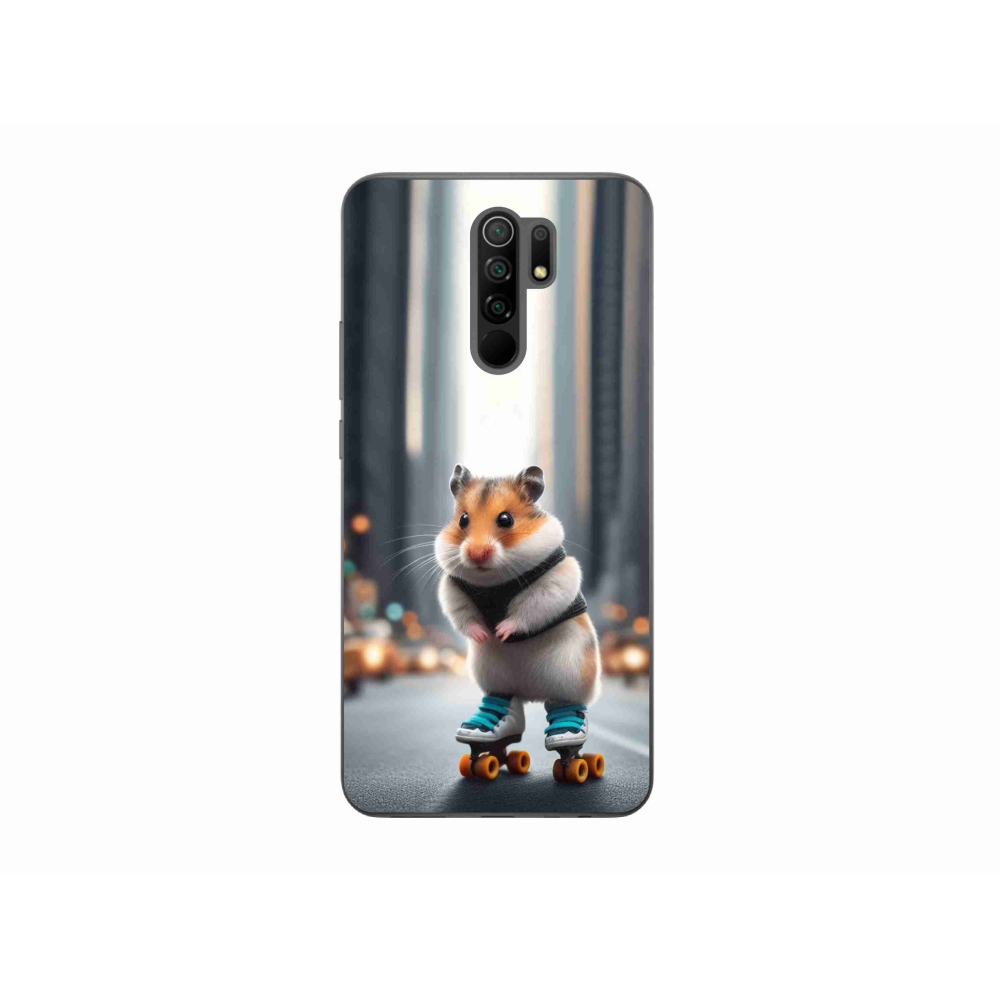 Gél borítás mmCase a Xiaomi Redmi 9-hez - hörcsög a korcsolyán
