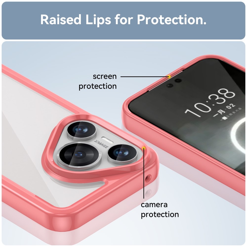 Gél tok fix hátlappal a Huawei Pura 70 készülékhez - piros