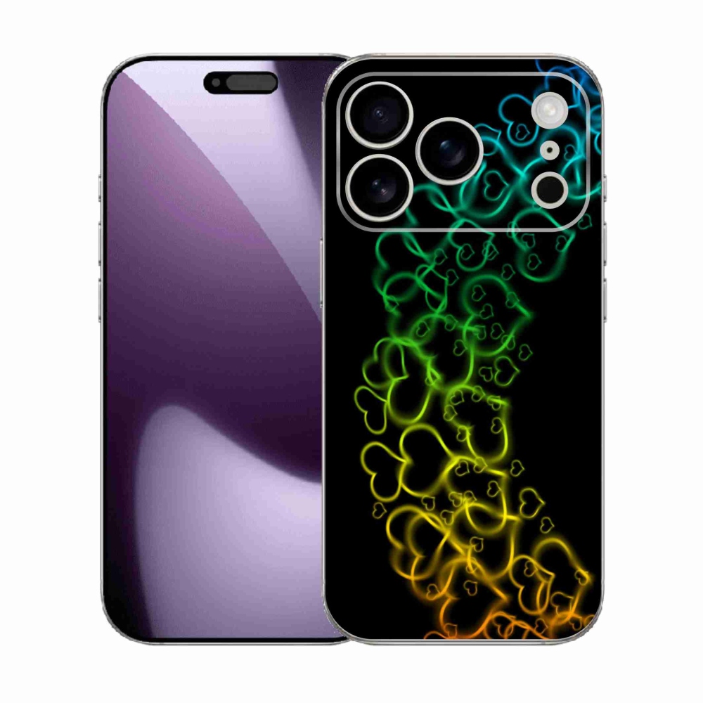 Zselés borítás mmCase iPhone 17 Pro készülékhez - színes szívek