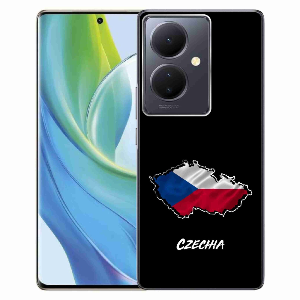 Gél borítás mmCase a Vivo V29 Lite 5G - Csehország fekete háttérrel
