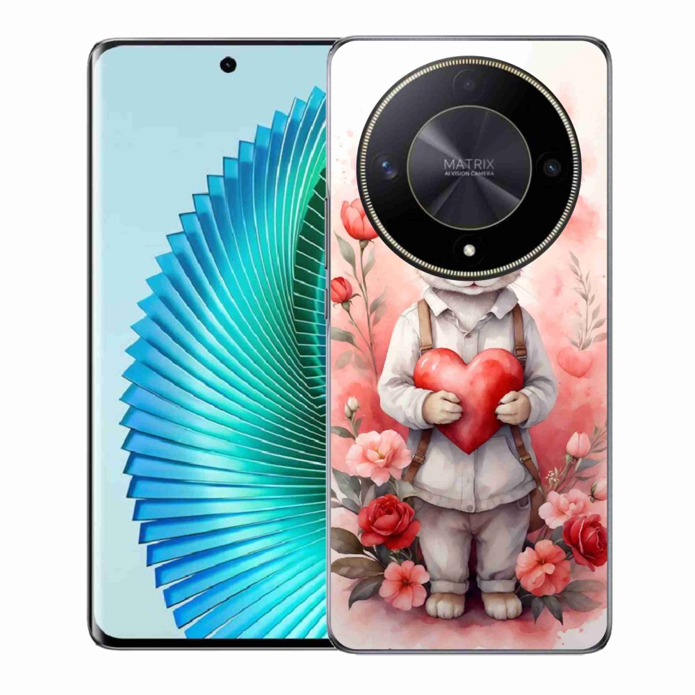 Gél borítás mmCase a Honor Magic 6 Lite 5G számára - nyúl szívvel