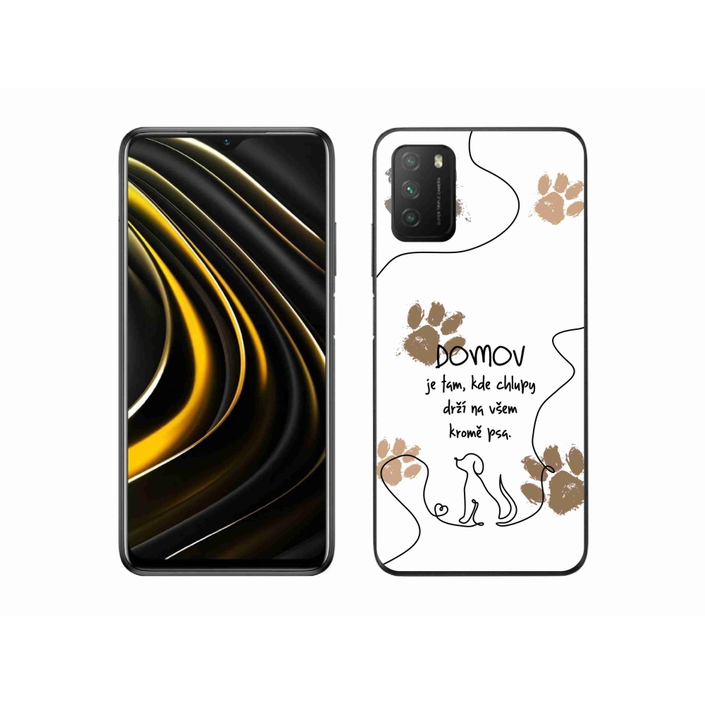 Gél borítás mmCase a Xiaomi Poco M3-hoz - kutya motívum fehér háttérrel