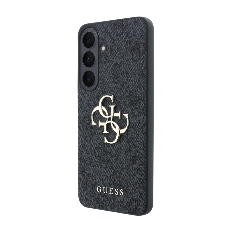 Guess PU 4G Metal Logo hátsó tok a Samsung Galaxy S26 FE-hez, fekete