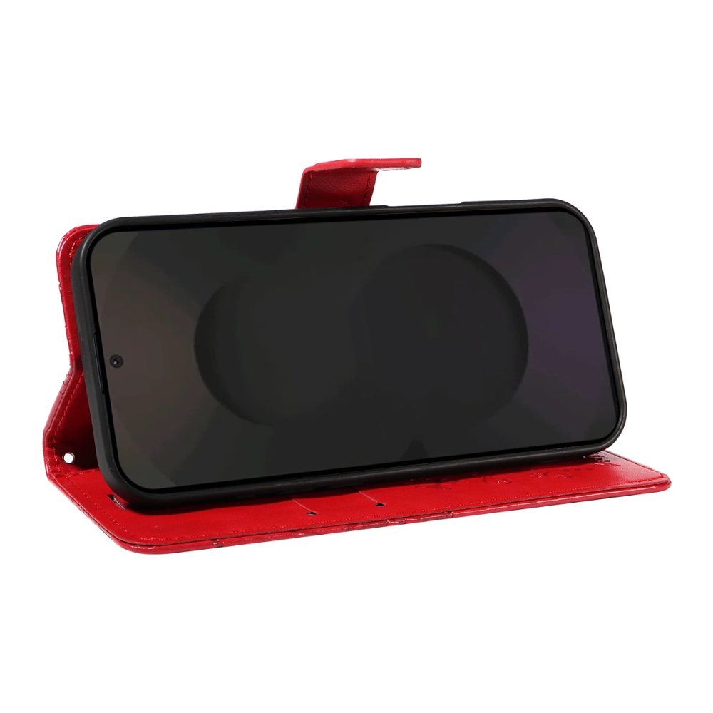 Nagy pillangó könyv tok Samsung Galaxy S25 FE készülékhez - piros