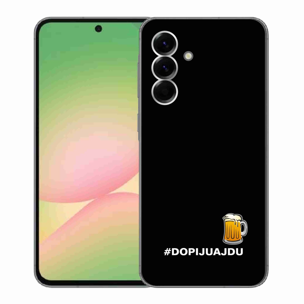 Gél borító mmCase Samsung Galaxy A56 5G - sör motívum 1 fekete háttér