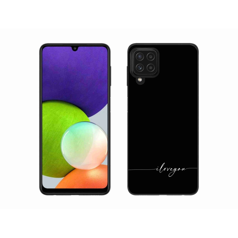 Gél borítás mmCase Samsung Galaxy A22 4G - I love you fekete háttérrel