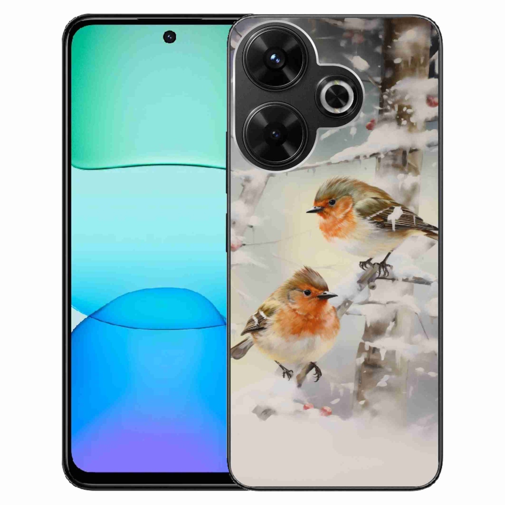 Gél borítás mmCase a Xiaomi Redmi 13 4G/Poco M6 4G - madarak télen