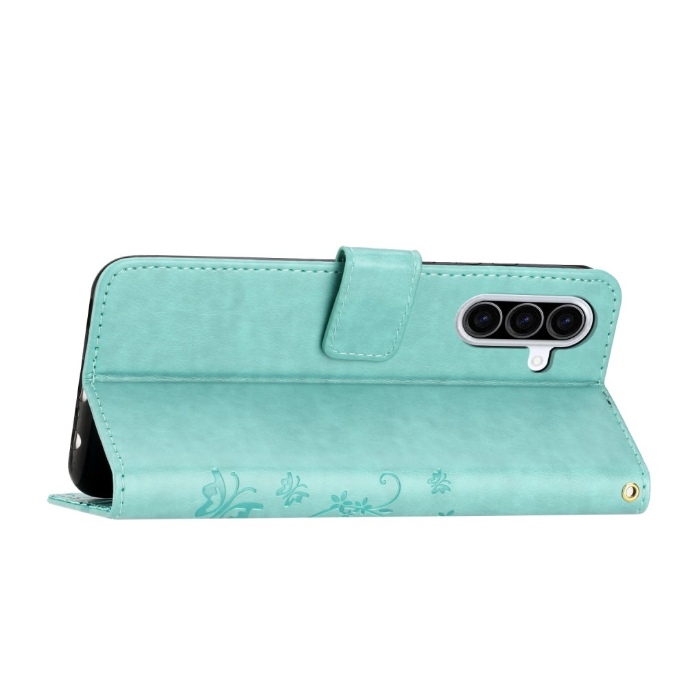 Virágok könyv tok Samsung Galaxy A36 5G készülékhez - teáskék színű