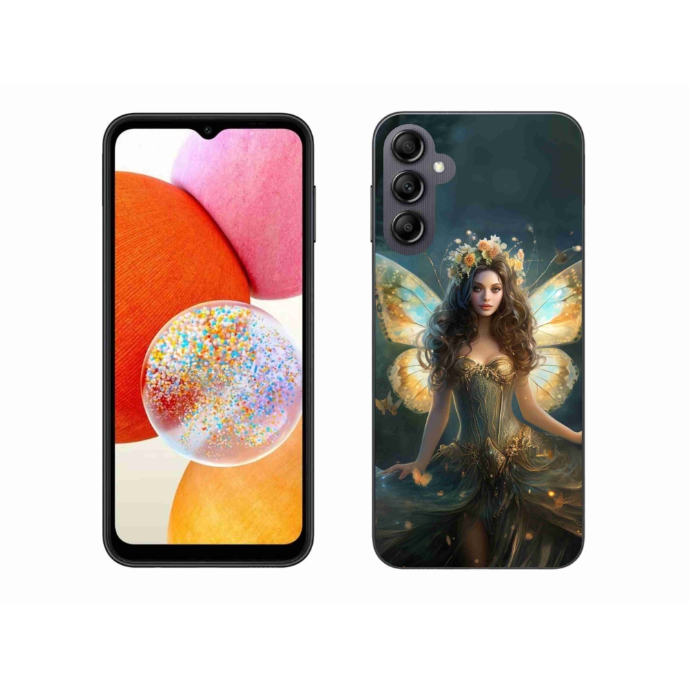 Gél borítás mmCase Samsung Galaxy A14 4G/5G - pillangó nőhöz