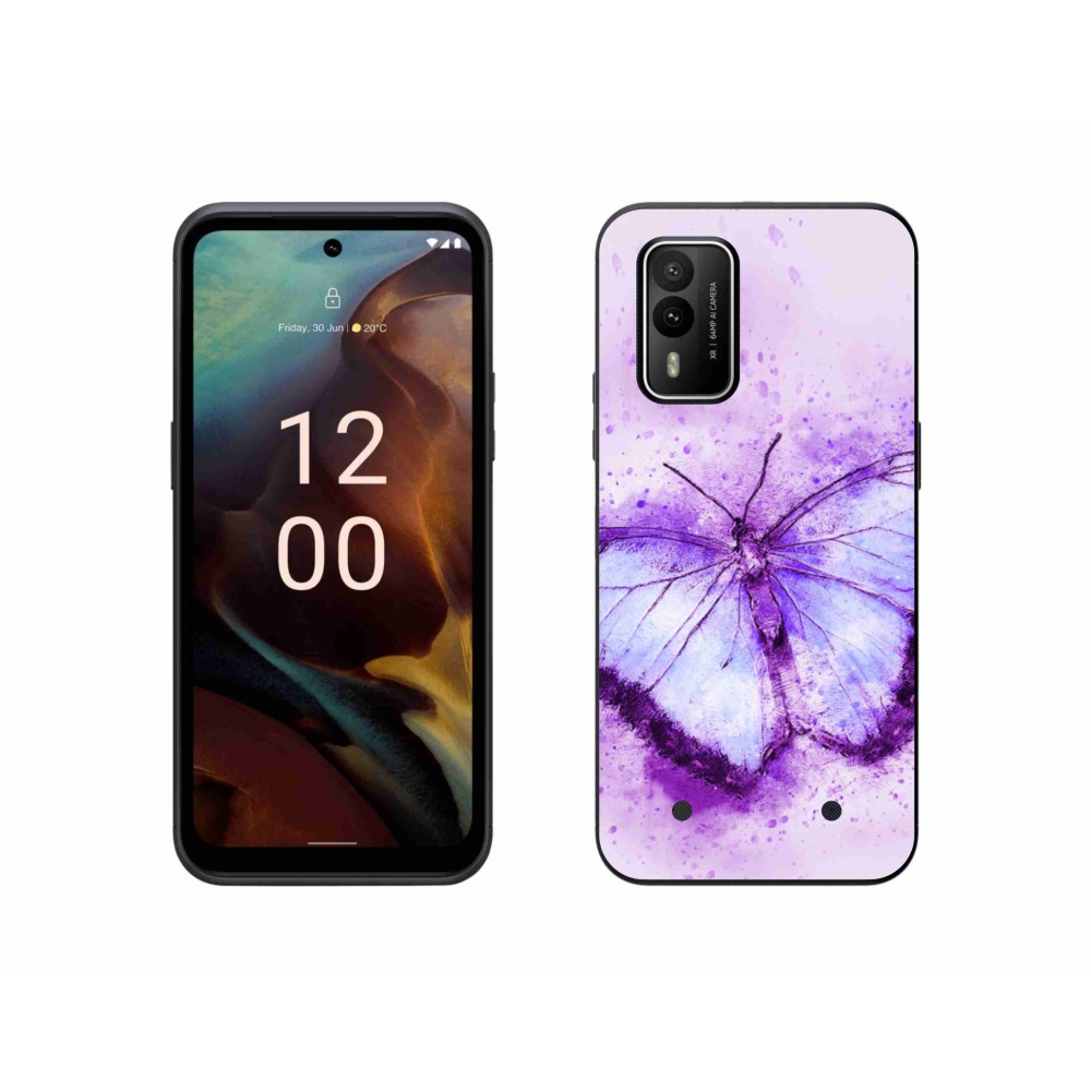 Zselés borítás mmCase a Nokia XR21 készülékhez - lila pillangó