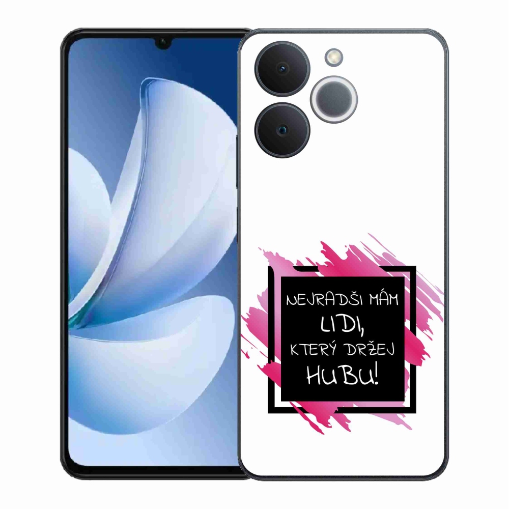 Gél borító mmCase a Realme Note 70T készülékhez - vicces szöveg 7 fekete-fehér háttérrel