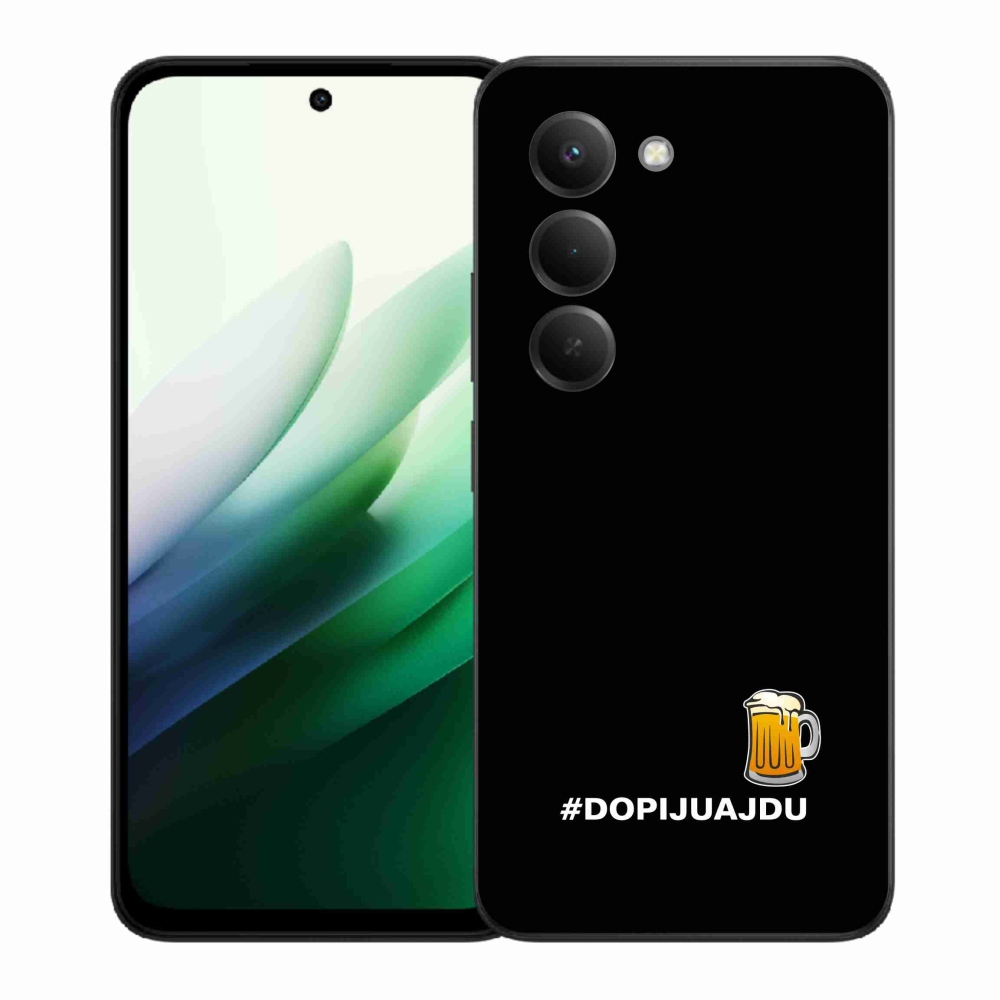 Gél borító mmCase a Xiaomi Redmi 15 5G - sör motívum 1 fekete háttérrel