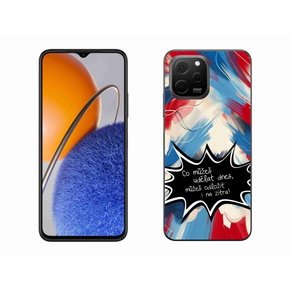 Gél borító mmCase a Huawei Nova Y61 készülékhez - vicces szöveg 9 fekete háttér