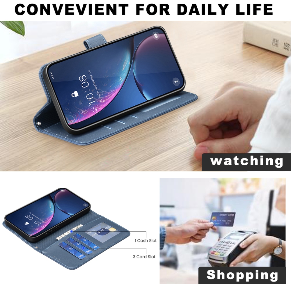 Clover könyv tok iPhone 17 Pro Max készülékhez - kék