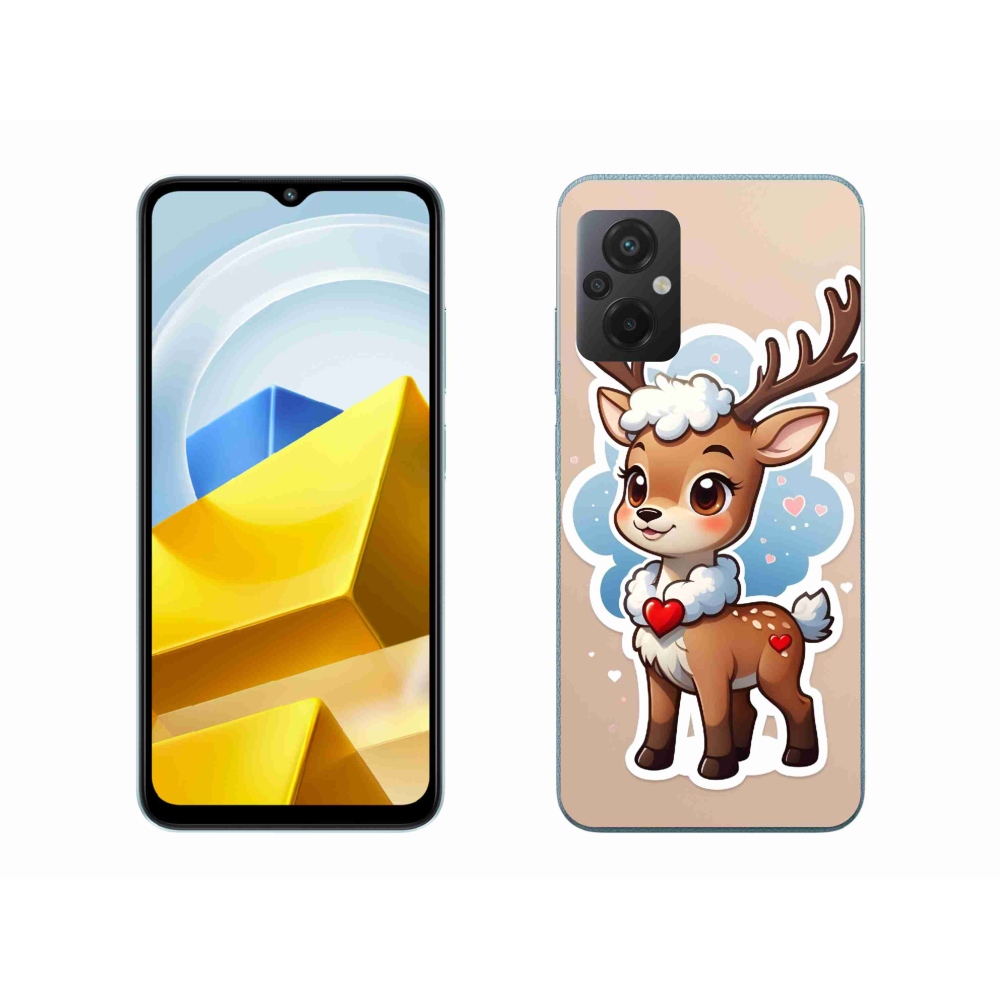 Gél borítás mmCase a Xiaomi Poco M5 4G készülékhez - rajzfilm rénszarvas