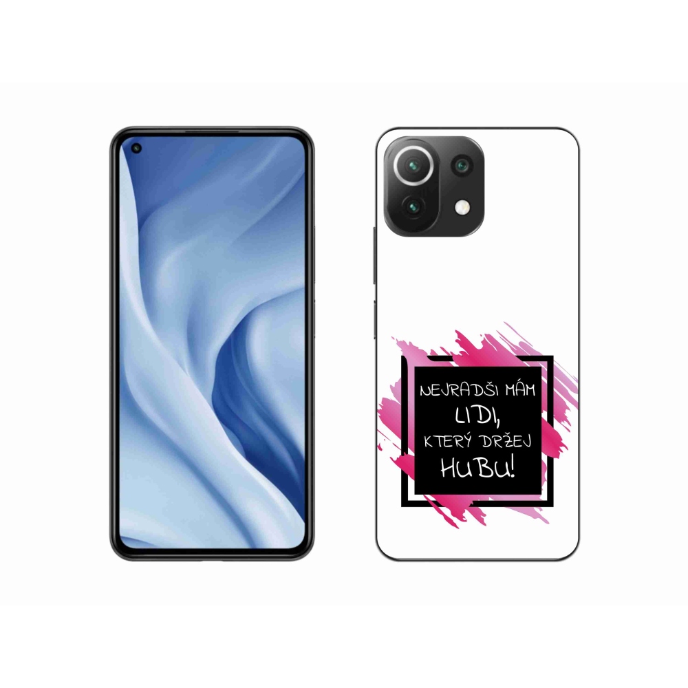 Gél borító mmCase a Xiaomi Mi 11 Lite 4G/5G-hez - vicces szöveg 7 fekete és fehér háttérrel