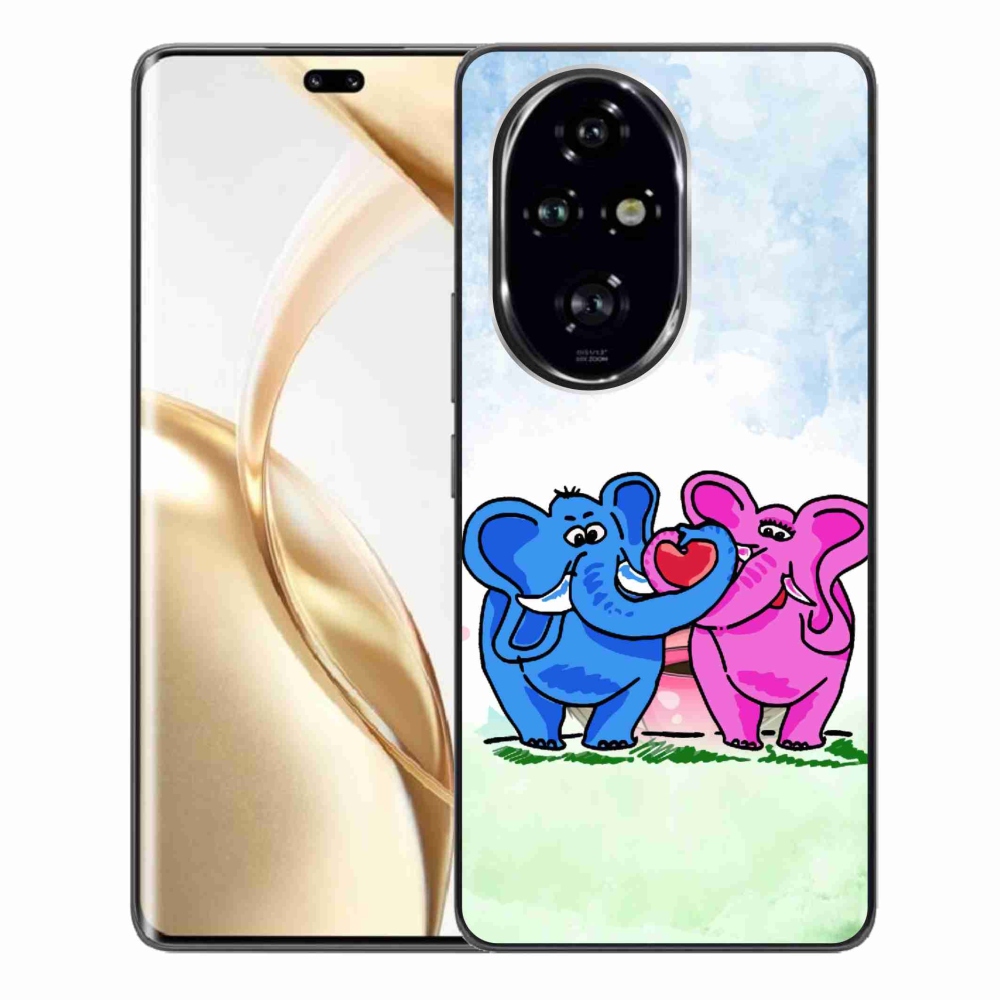 Zselés borítás mmCase a Honor 200 Pro 5G számára - szerelmes elefántok