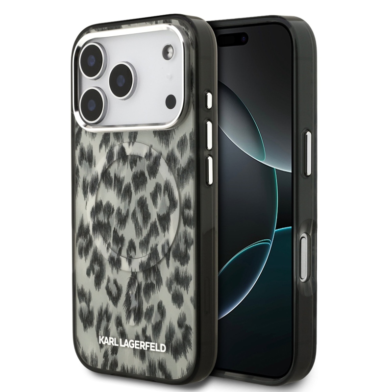 Karl Lagerfeld IML Leopard Leopard MagSafe hátlap iPhone 17 Pro barna színű készülékhez