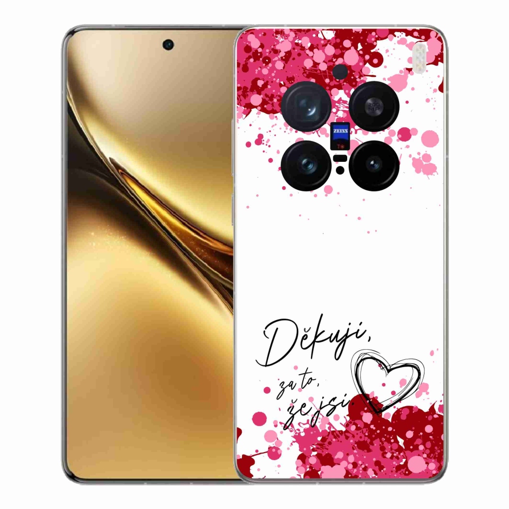 Gél borító mmCase a Vivo X200 Pro 5G-n - szerelmes szöveg 2 fehér háttérrel